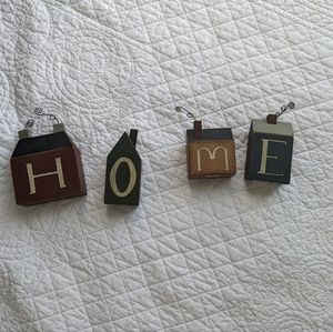 Vintage! "Home" Wooden Blocks by Tender Heart Treasures 1998 Primitives